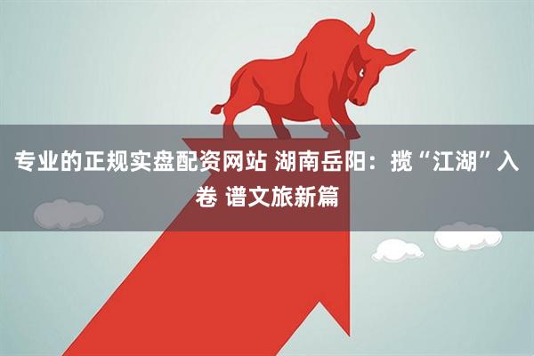 专业的正规实盘配资网站 湖南岳阳：揽“江湖”入卷 谱文旅新篇